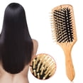 thumbnail image 2 of Natural Boar Bristle Anti-static Paddle Comb Scalp Massage Brush Hair SALE I3K5, 2 of 9