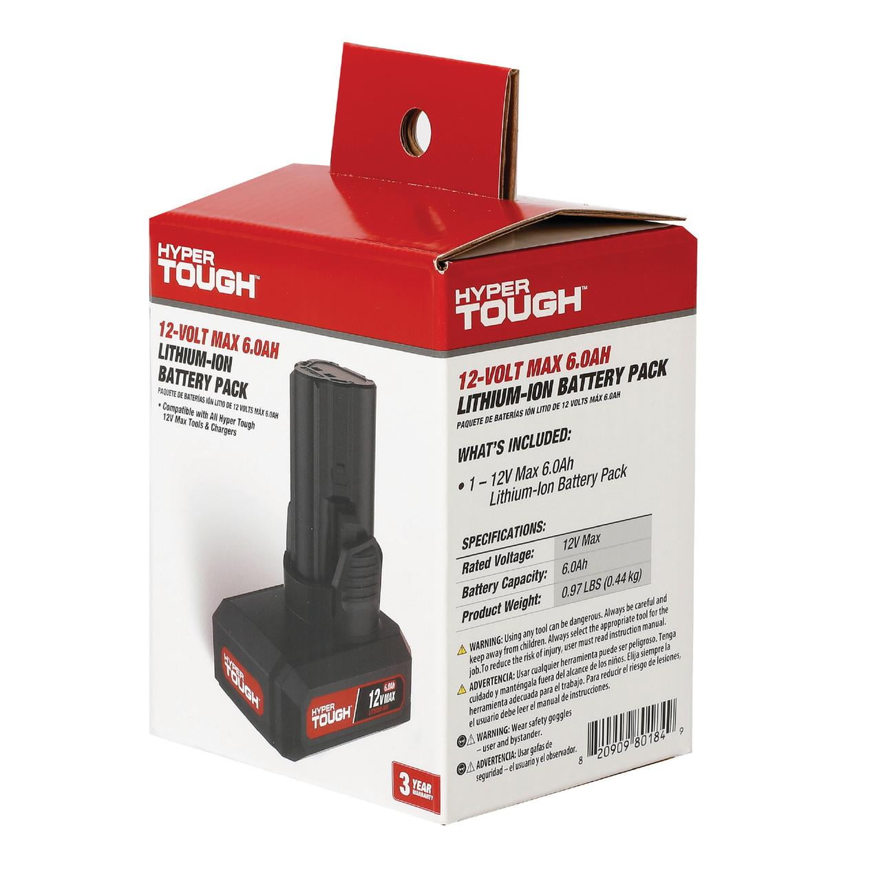 Hyper Tough 12V 6.0Ah Lithium-Ion Rechargeable Battery Pack