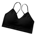 thumbnail image 3 of UoCefik Padded Bralettes for Women Pack of 3, Sports Bras with Spaghetti Strap, V Neck Cami Bra for Sleeping Gray Medium, 3 of 5