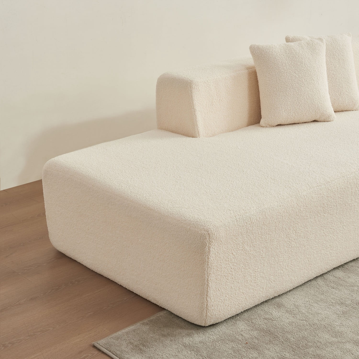 Gewnee Luxury Lambswool Modular L-Shape Sofa with Chaise - for Living Room