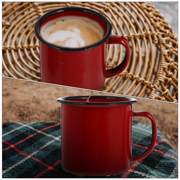ETEREAUTY Back to School 3Pcs Aesthetic Mug Enamel Mugs Storage for Daily Use for General Users