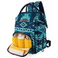 thumbnail image 4 of Wrangler Aztec Travel Backpack Baby Bag for Women with Stroller Strap and Side Bottle Pockets Organized Diaper Bag, Navy, 4 of 7