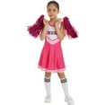 thumbnail image 3 of MSemis Kids Girls Cheerleader Outfits School Uniform Dress and Socks with Pom Poms Hot Pink 7-8, 3 of 6