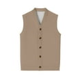 thumbnail image 6 of Resicozy Men's Sweater Vest Solid Color V Neck Sleeveless Knitted Button Down Cardigan Big and Tall Vest Light Brown 3XL, 6 of 6