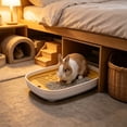thumbnail image 5 of Small Pet Litter Box Toilet Tray for Rabbits Hamsters Guinea Pigs Hedgehogs Chinchillas Ferrets, Plastic Waste Potty with Detachable Griddle Splash Guard Easy-Clean Cage Accessory, Yellow, 5 of 6