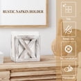thumbnail image 6 of PUERSI Farmhouse Wooden Napkin Holder for Tables, Rustic Kitchen Decor for Counter, Ideal Napkin Dispenser for Dining Counter tops -White, 6 of 8