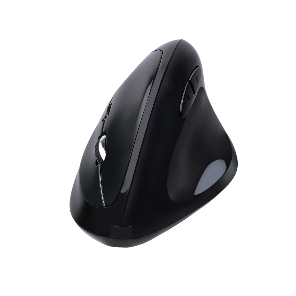 Adesso iMouse E30 - 2.4 GHz Wireless Vertical Programmable Mouse - Optical - Wireless - Radio Frequency - Black - USB - 2400 dpi - Scroll Wheel