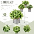 thumbnail image 2 of Small Fake Plants in Farmhouse Galvanized Metal Pots 3 Pack Potted Artificial Plant Eucalyptus for Laundry Room Bathroom Shelf Table Decor, 2 of 6