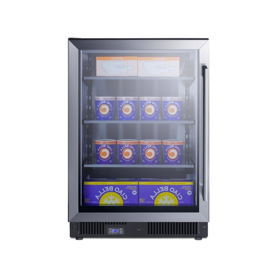 Summit 24 Inch Display Freezer, 5.0 cu.ft. Capacity,, Stainless Steel & Glass - SCF475LHD (Left Handed Door Swing)