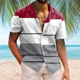 thumbnail image 2 of Camisas De Mezclilla Para Hombre Hombres Casual Manga corta Primavera Verano Turndown Neck 3D Impreso Camisas Moda Top Blusa Camisas (Red, XL), 2 of 4