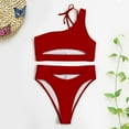 thumbnail image 5 of Sngxgn Women's Bikini Swimsuit Front Cross up Two Piece Bathing Suit(Red,S), 5 of 7
