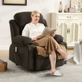 thumbnail image 3 of UHOMEPRO Power Lift Recliner Chair for Elderly with Heat and Massage, Electric Lift Recliner Chair for Living Room with Infinite Position and 2 Cup Holders, Side Pocket, USB Charge Port, Brown, 3 of 12
