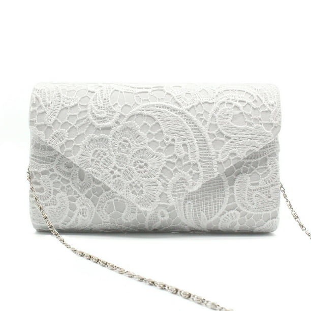 White 2025 lace clutch