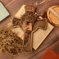 thumbnail image 3 of Crown of thorns jesus crucifixion wood cross on wall handicraft wall hanging cross christ wall art home decoration 14 inches, 3 of 5