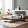 thumbnail image 1 of Modway Bridgette King Wood Platform Bed with Angular Frame in Walnut/Charcoal, 1 of 11