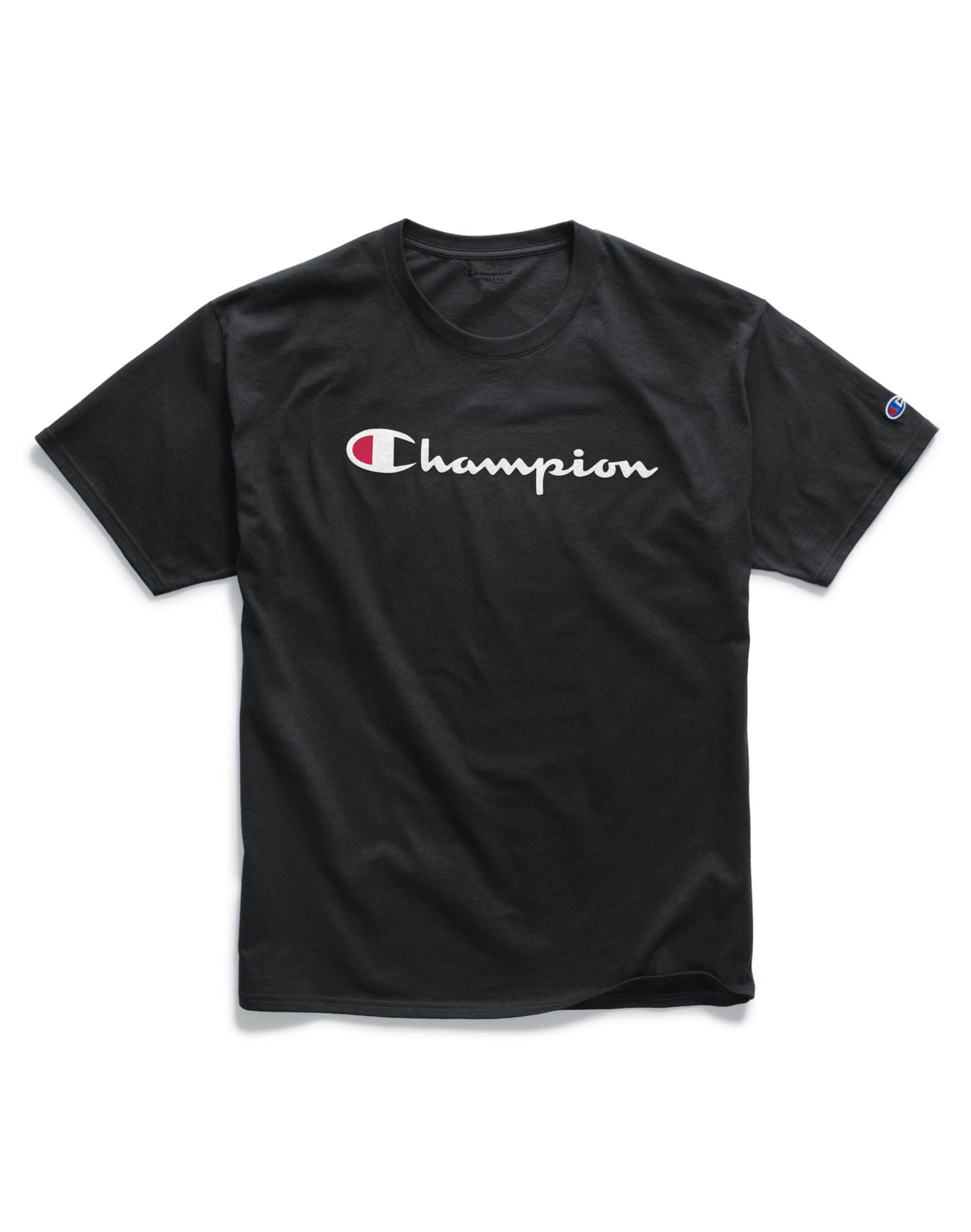Champion Mens Classic Jersey Short-Sleeve Tee, XL, Script Black