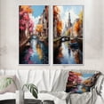 thumbnail image 1 of Designart "Vibrant Waterways Beige Canal Spectrum II" Canals Framed Wall Art Set Of 2 - Beige Architecture Framed Canvas Set For Living Room Decor, 1 of 6