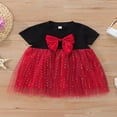 thumbnail image 2 of Robe de Princesse pour Bébé Fille Été Manches Courtes Nœud devant Robe en Tulle, 2 of 9