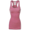 thumbnail image 2 of FashionOutfit Women's Basic Sleeveless Ribbed Racer-Back Stripe Tight Fit Tank Top, 2 of 4