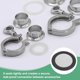 thumbnail image 4 of Uxcell 2-Pack 80 Mesh Junta Sanitaria FKM de 1.5 Pulgadas con Pantalla de Acero Inoxidable Tri-clover Junta Negra, 4 of 6