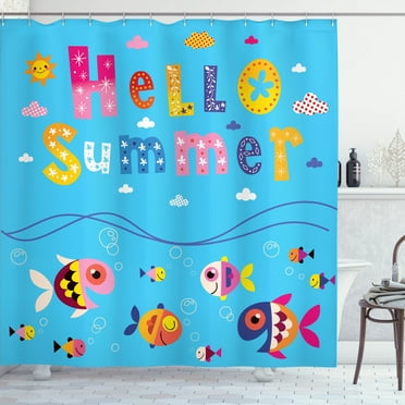 Ambesonne Saying Shower Curtain, Patchwork Style and Words, 69"Wx84"L, Multicolor