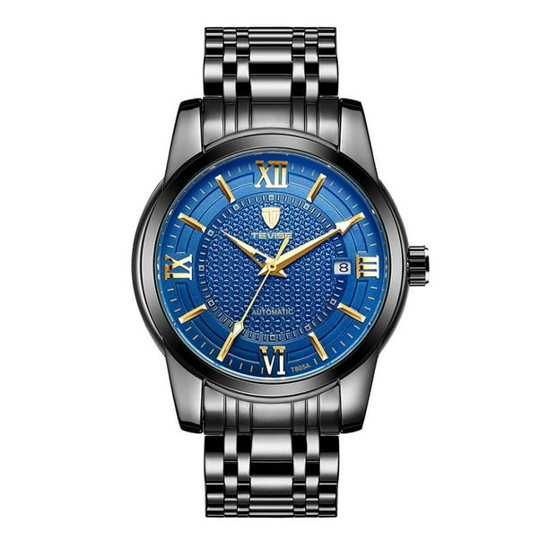 Reloj analógico de lujo para hombre Reloj de cronógrafo con fecha mecánica automática Azul negro Hugo Reloj de negocios para hombre