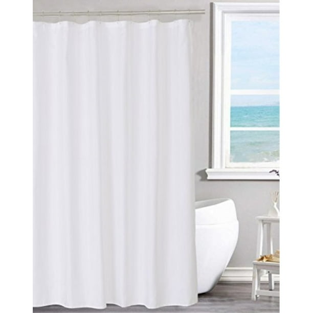 N&Y HOME Fabric Shower Curtain Liner Solid White with Hotel