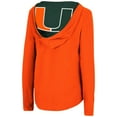 thumbnail image 3 of Women's Colosseum Orange Miami Hurricanes Catalina Hoodie Long Sleeve T-Shirt, 3 of 3