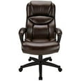 Realspace® Fennington Bonded Leather HighBack Chair, Brown/Black