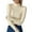 Beige, variant on Womens Long Sleeve Turtleneck Pullover Sweaters Ribbed Knit Fitted Women's White Sweater Warm Trendy Sweater