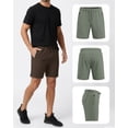 thumbnail image 2 of Athletic Shorts For Men 3 Pack Casual Shorts 8" Basketball Gym Shorts With Zipper Pockets Black, Sage, Brown Melange Size XL, 2 of 8