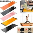 thumbnail image 2 of 140/180/200cm Yoga Sliding Mat Sport Fitness Glide Pilates Skating Training Board Mat for Ice Hockey Roller Skating Leg Exercise (Pink,200x50cm ), 2 of 7