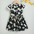 thumbnail image 7 of Toimothcn Toddler Baby Girls Dress Ruffled Sleeve Casual Floral Printed Tassel Beach Dress Soft Comfortable Princess Dresses Cool Girl's Dailywear, 7 of 7
