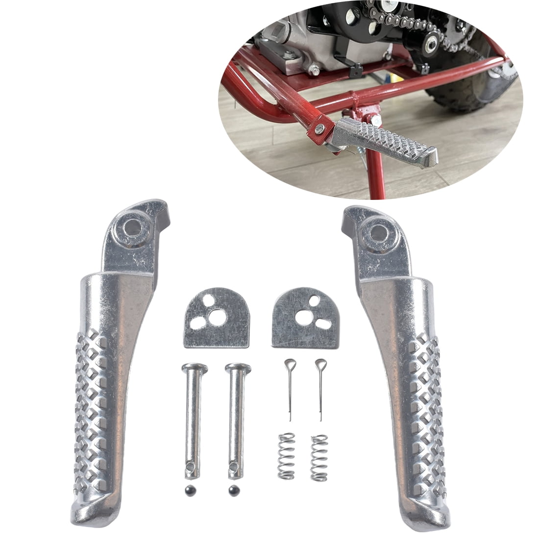 Foot Pegs Footrest Bracket Set Assembly For Coleman BT200X CT200U Trail 200 CT200UEX CT100U