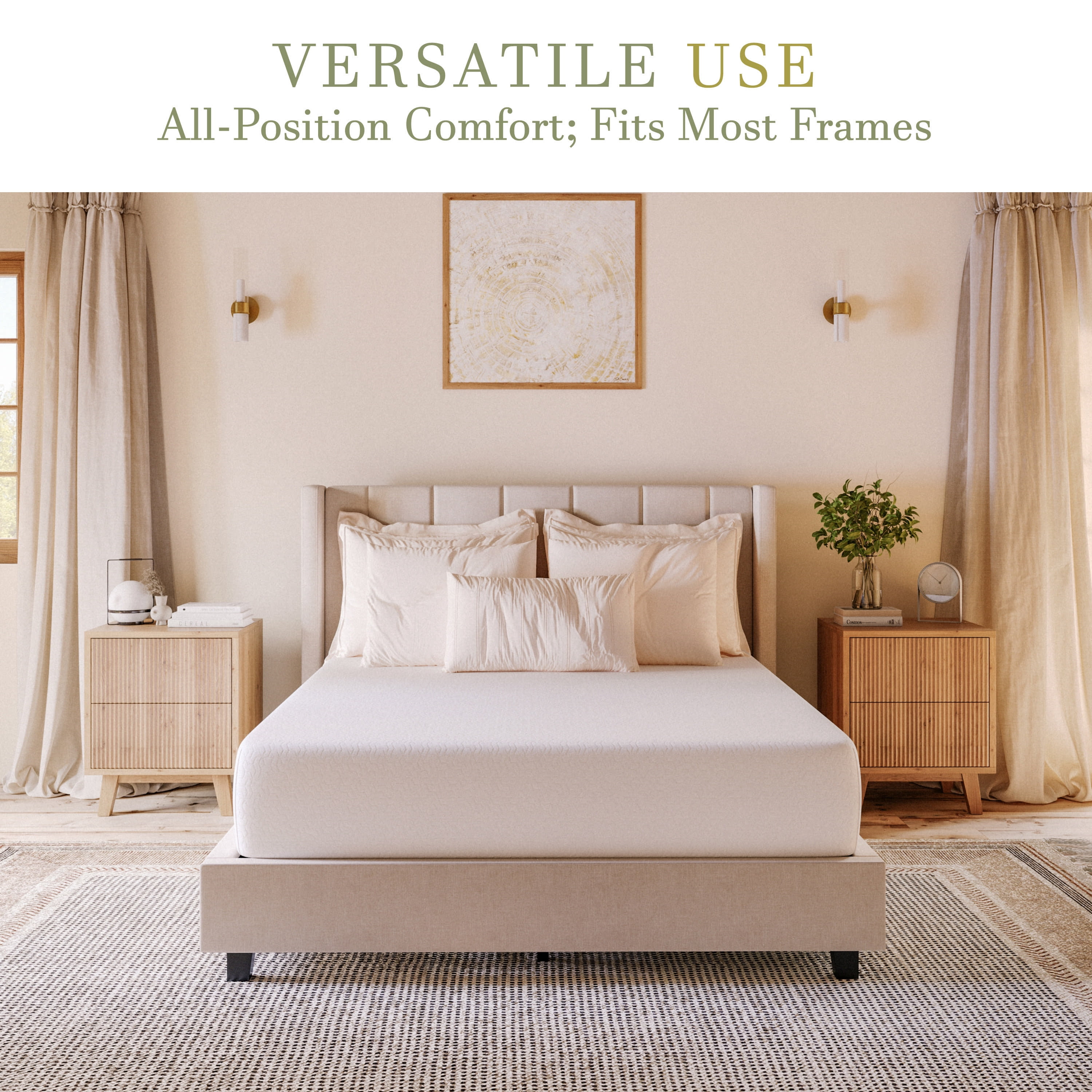 Merrick Lane Memory Foam 10 Inch Full Mattress in a Box with 4 Layers, Green Tea-Infused Foam, Air Circulation Foam, Cooling Gel, CertiPUR-US Certified Foam