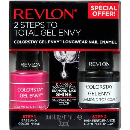 Revlon ColorStay Gel Envy Longwear Nail Enamel, .4 fl oz, 2 (Best Black Gel Polish)