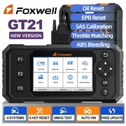 FOXWELL GT21 OBD2 Scanner Car Engine ABS SRS Transmission Diagnostic Tool with 5 Resets, ABS/SAS/EPB/Throttle/Oil Reset, S-mog Test, Check Engine Code Reader, Lifetime Free Update