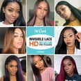 thumbnail image 6 of GLAM21USA HD LACE Front Wig Straight 13X6 Deep Transparent Lace Frontal Wigs 23 Inch Human Hair & Synthetic Master Blend Swiss Lace Curly Long Wig - Athena (OET1B/BURG), 6 of 6