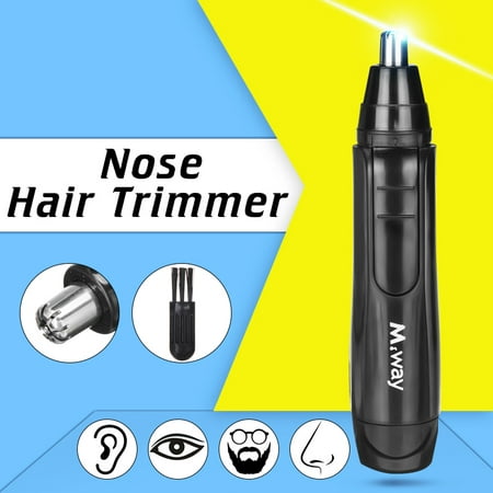 M.way Wet Dry Electric Portable Personal Ear Nose Eyebrow Mustache Personal Face Care Face Hair Removal Trimmer Shaver Clipper Cleaner Remover Tool for Men Women With Stainless Steel