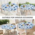 thumbnail image 7 of Pioneer Flower Floral Print Pattern Round Fitted Tablecloth with Elastic Edge,Dining Table Cover Waterproof,Outdoor Round Tablecloth for Camping,Dining,Indoor and Outdoor, 7 of 7