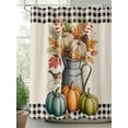 thumbnail image 2 of Fsddascl Fall Pumpkin Shower Curtain Set - 48" x 72" Washable Bathtub Curtain with 12 Hooks, Thanksgiving Maple Leaf Plant Fruit Plaid Waterproof Fabric Stall Shower Curtains for Bathroom/Bathtub, 2 of 6