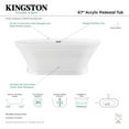thumbnail image 6 of Kingston Brass VTOV673124 67-Inch Acrylic Oval Double Ended Pedestal Tub with Drain (No Faucet Drillings) in Glossy White, 6 of 10