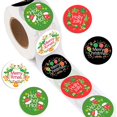 thumbnail image 1 of Pegatinas de Feliz Navidad de 1 pulgada, etiquetas redondas de oro y plata para sellar, pegatinas hechas a mano, etiquetas de paquete de caja de tarjeta, 50-500 piezas, 1 of 4
