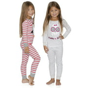 Prestigez Girls Pajama 4 Piece Pk Cotton Top and Legging Pants Sleepwear Set