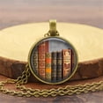 thumbnail image 3 of PVCS Vintage Library and Books Time Fashion Silver Necklace Pendant Jewelry, 3 of 3