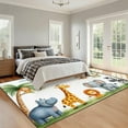 thumbnail image 3 of Area Rugs For Kids Boho Washable Classroom Rug Watercolor Animal Jungle Tiger Elephant Zebra Giraffe Monkey Soft Rubber Backed Non-Slip Carpets For Playroom Learning Room School 3x4ft, 3 of 6