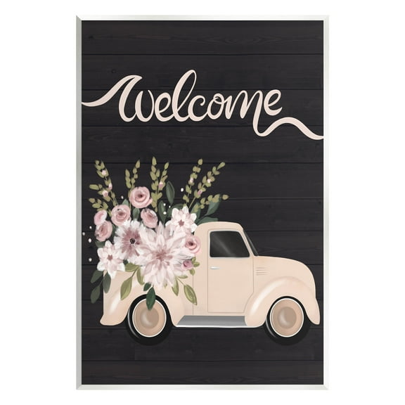 Floral Welcome Country Truck Transportation Graphic Art Unframed Art Print Wall Art