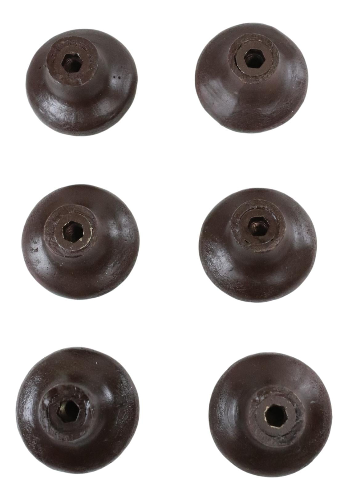 Set Of 6 Western Rustic Faux Tooled Leather Green Borders Cabinet Door Knobs