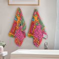 thumbnail image 2 of Yayeee Hand Towels for Bathroom Set of 2 Quick Dry Super Absorbent Soft Hand Shower Towels, 28" x 14", Art City, 2 of 8