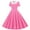 Hot Pink, variant on Girls Double Breasted Notch Lapel 50s Vintage Short Sleeve Cocktail Swing Dress Polka Dot 1950s Rockabilly Prom Midi Dress 5-14 Years